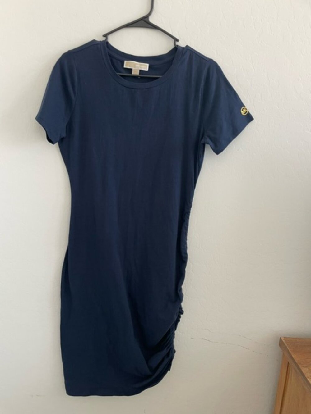 Michael Michael Kors s/s t-shirt dress side ruching M navy blue